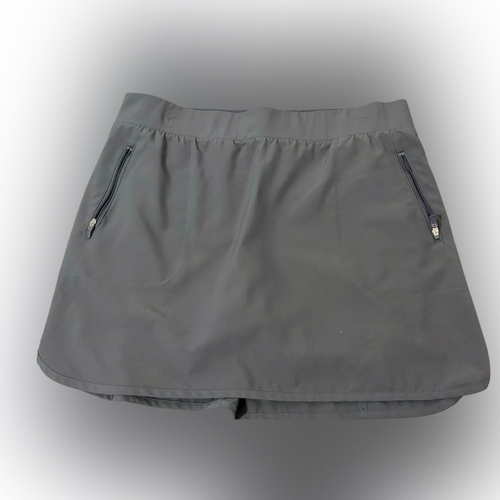 Charcoal Mini Skirt with Zipper Pockets